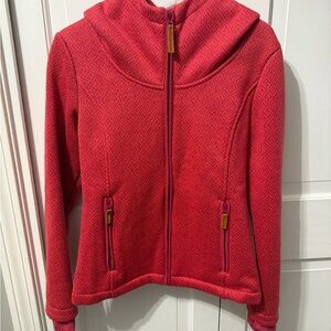 NWT Bench Women's Textured Heavy Fleece Funnel Jacket Sangria Highrise